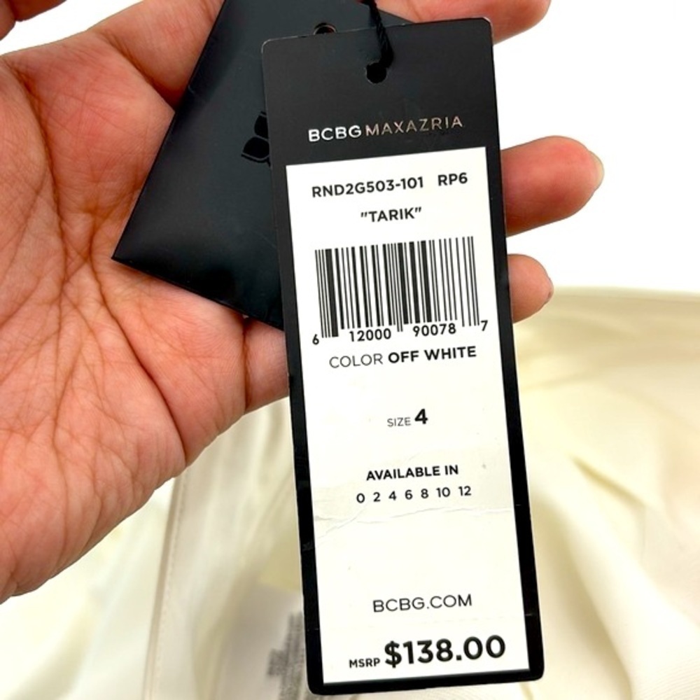 NWT BCBG off white cropped trousers size 4 - Picture 14 of 16